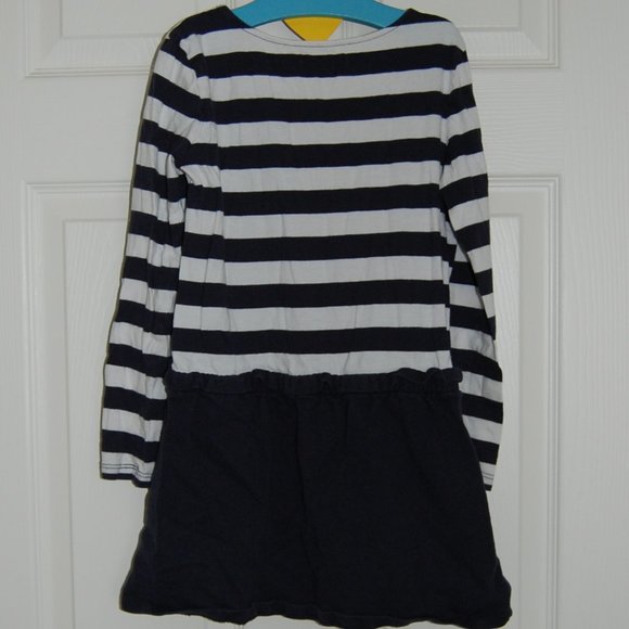GAP Girls Size M (8) Navy-White Striped Cotton Dress, Long Sleeve - Picture 2 of 7